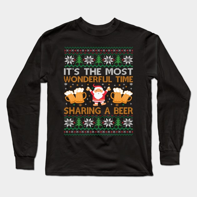 its the most wonderful time sharing a beer Long Sleeve T-Shirt by MZeeDesigns